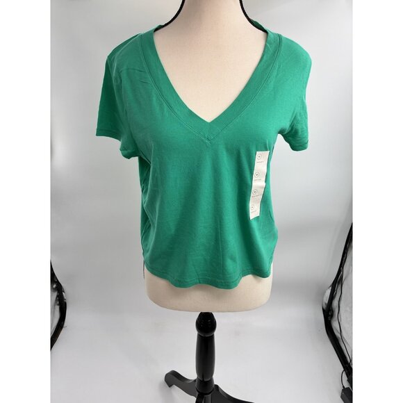 Universal Thread V Neck T Shirt Women’ Size M Green Short Sleeve Casual Tee - Picture 1 of 7